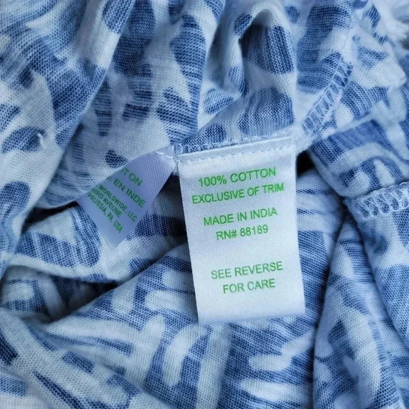 Lilly Pulitzer Nya Tank Blue White Racerback Crochet Lace Stretch Pom Trim XXS - Picture 11 of 13